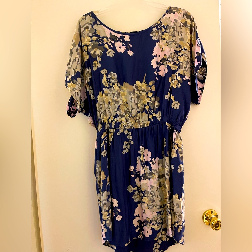 Express mini dress, navy floral, medium